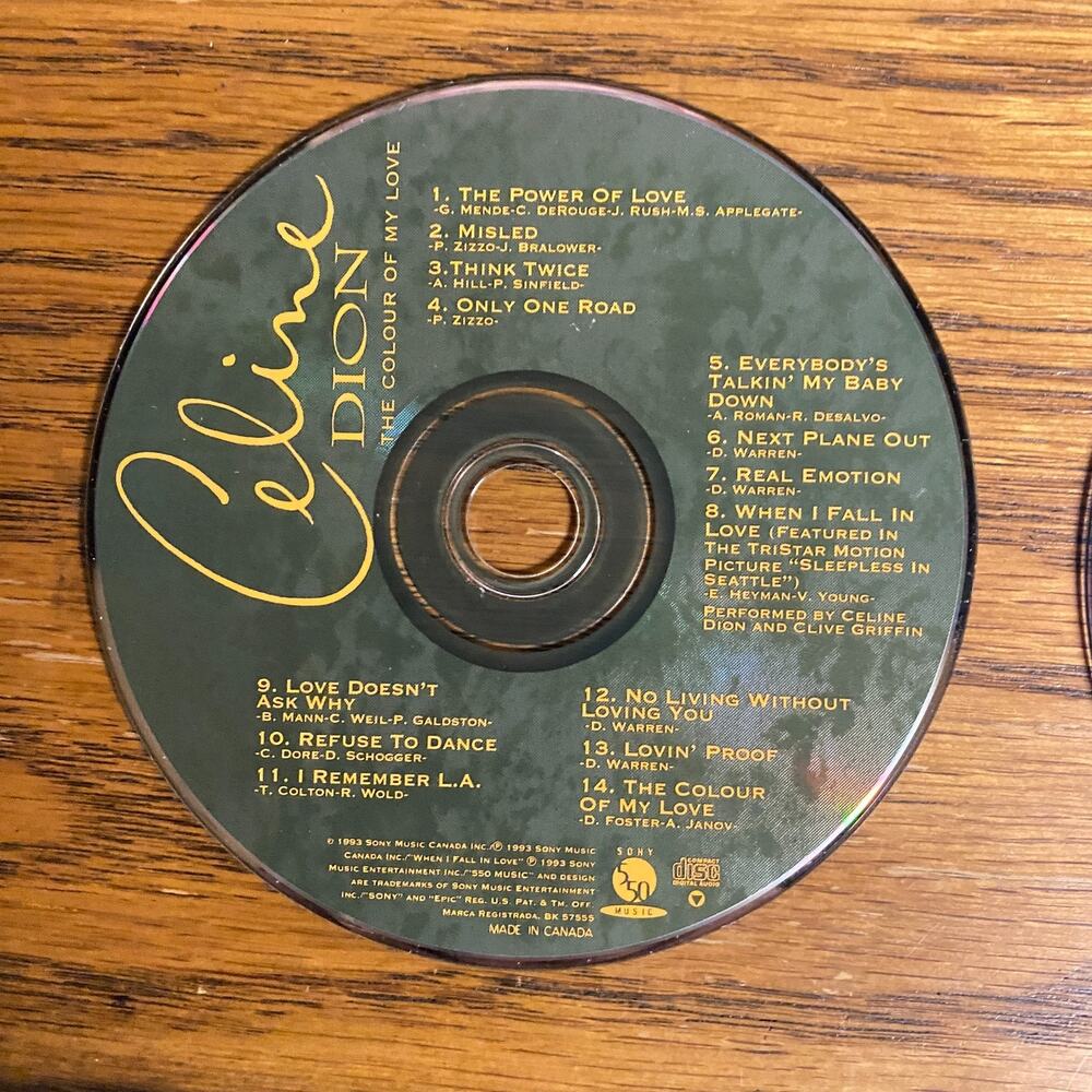The Colour of My Love by Céline Dion (CD, Nov-1993, 550 Music) *No Case*